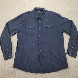 Zagiri Shirt Mens XL Blue Button Up Long‎ Sleeve Pockets Casual